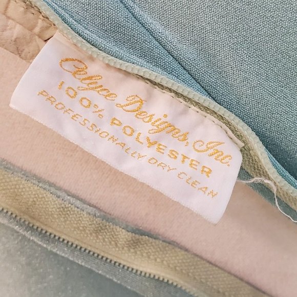 Vintage 70s Womens Sz Medium Mint Green Long Sleeve‎ Maxi Hostess Dress V-neck - Picture 11 of 12